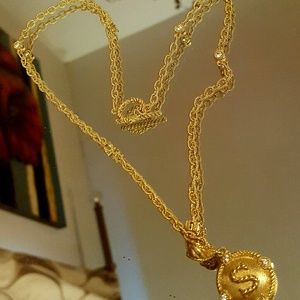 18 inch 14k clad necklace with initial pendant